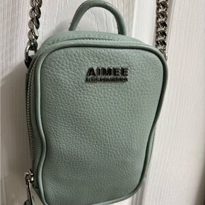 Aimee Kestenberg Chelsea Novelty Mint Seafoam Green Leather Crossbody Bag